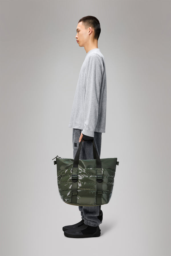 Rains Puffer Mix Tote Bag Mini Swamp