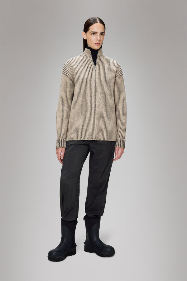 Rains Sapa Half Zip Knit Beige/Black