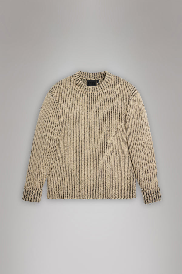 Rains Sapa Knit Crew Neck Beige/Black