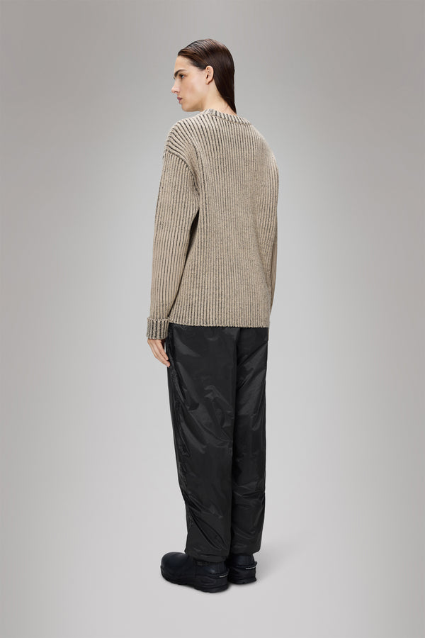 Rains Sapa Knit Crew Neck Beige/Black