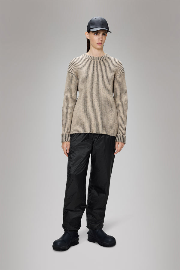Rains Sapa Knit Crew Neck Beige/Black