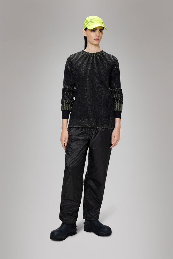 Rains Sapa Knit Crew Neck Black/Acid
