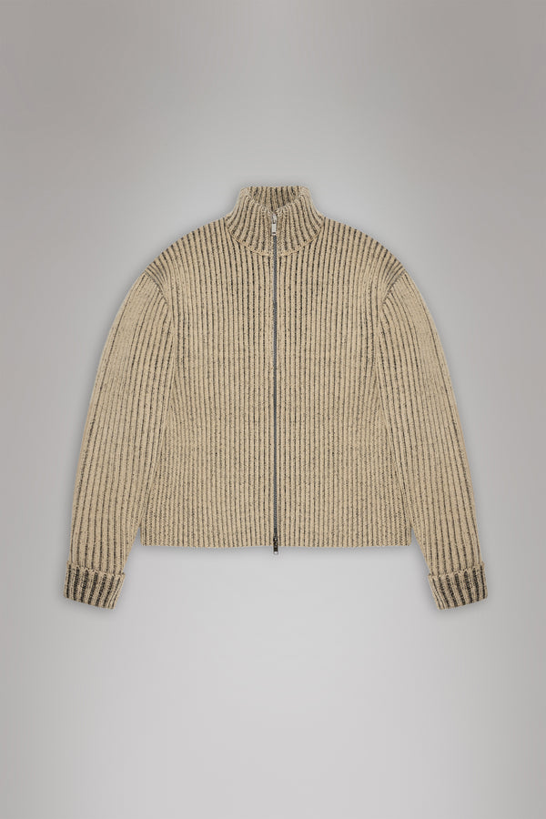 Rains Sapa Knit W Zip Cardigan Beige/Black