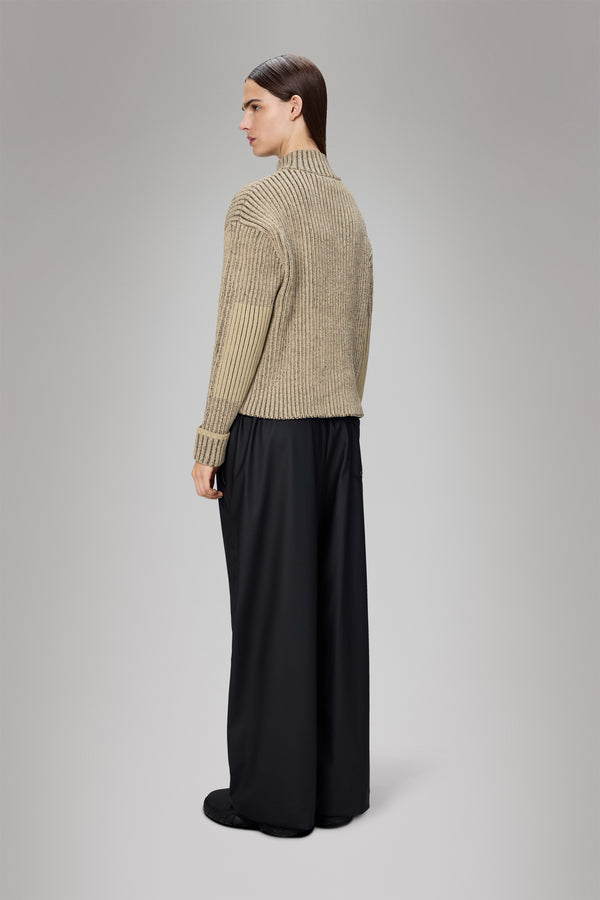 Rains Sapa Knit W Zip Cardigan Beige/Black