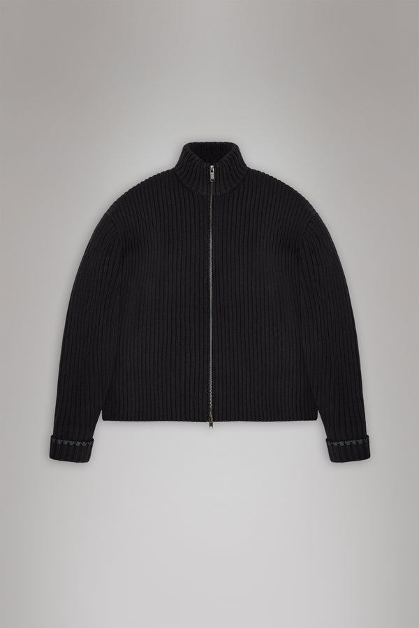 Rains Sapa Knit W Zip Cardigan Black