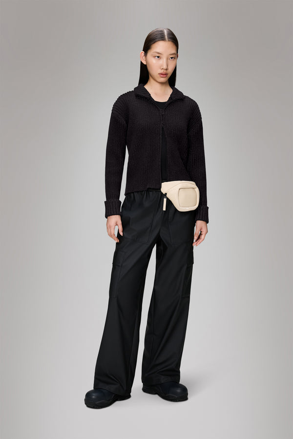 Rains Sapa Knit W Zip Cardigan Black