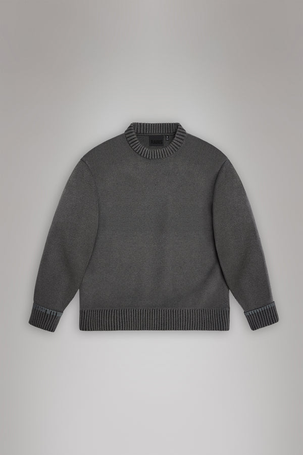Rains Sowa Knit Crew Neck Grey/Black