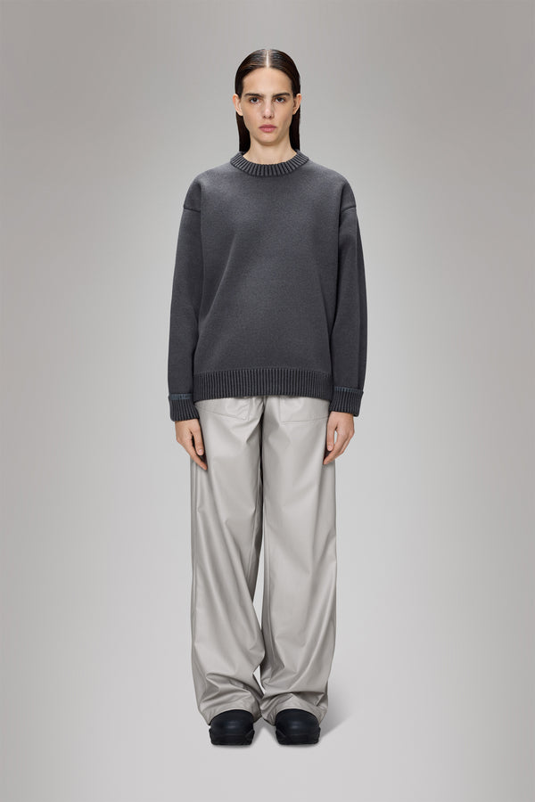 rains Sowa Knit Crew Neck Grey/Black
