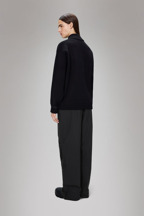 Rains Sowa Knit Zip Cardigan Black