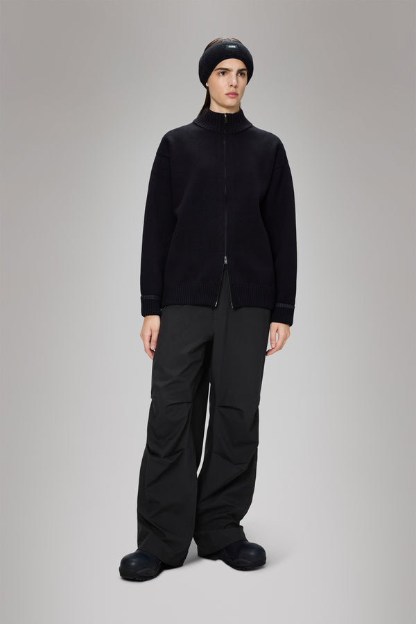 Rains Sowa Knit Zip Cardigan Black