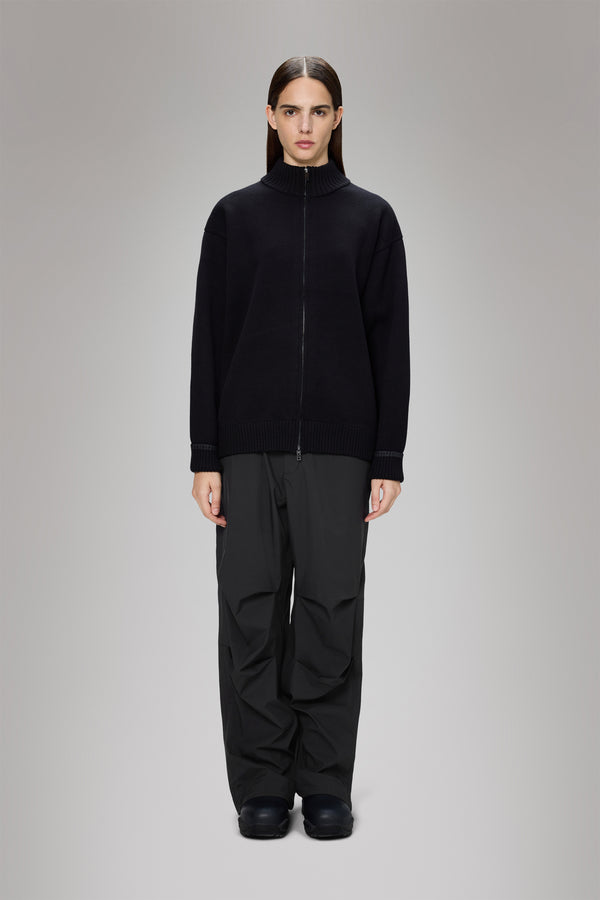 rains Sowa Knit Zip Cardigan Black