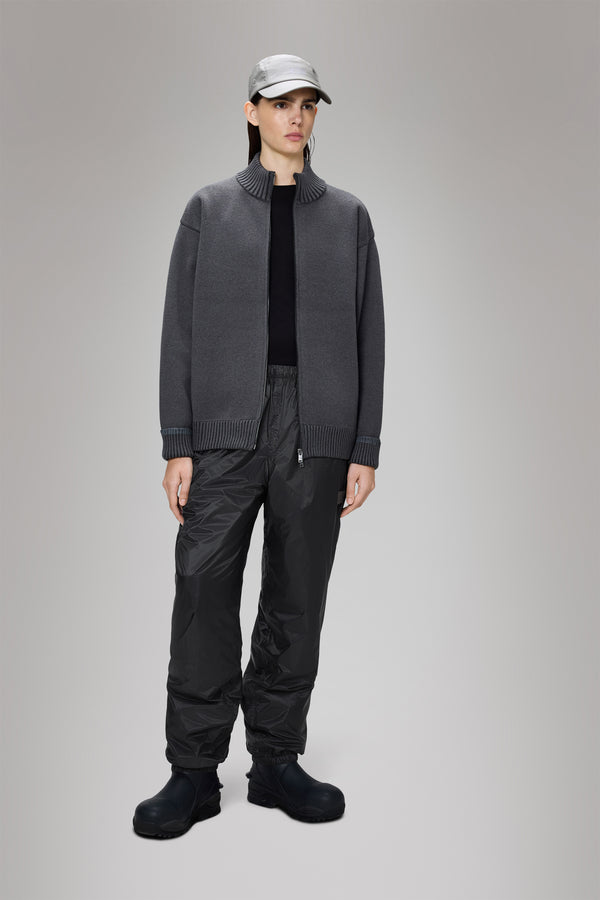 Rains Sowa Knit Zip Cardigan Grey/Black