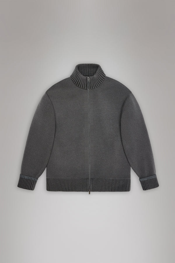 Rains Sowa Knit Zip Cardigan Grey/Black