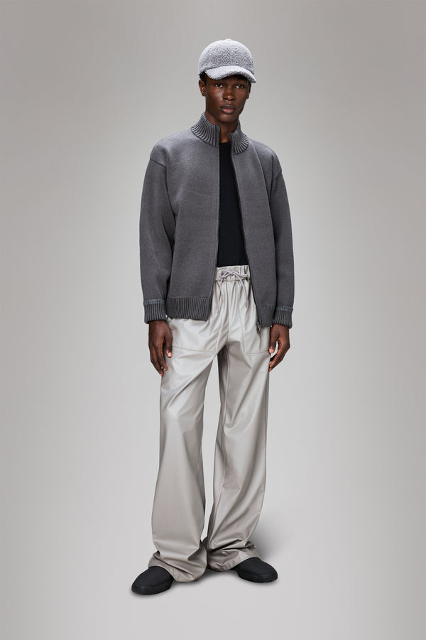 Rains Sowa Knit Zip Cardigan Grey/Black