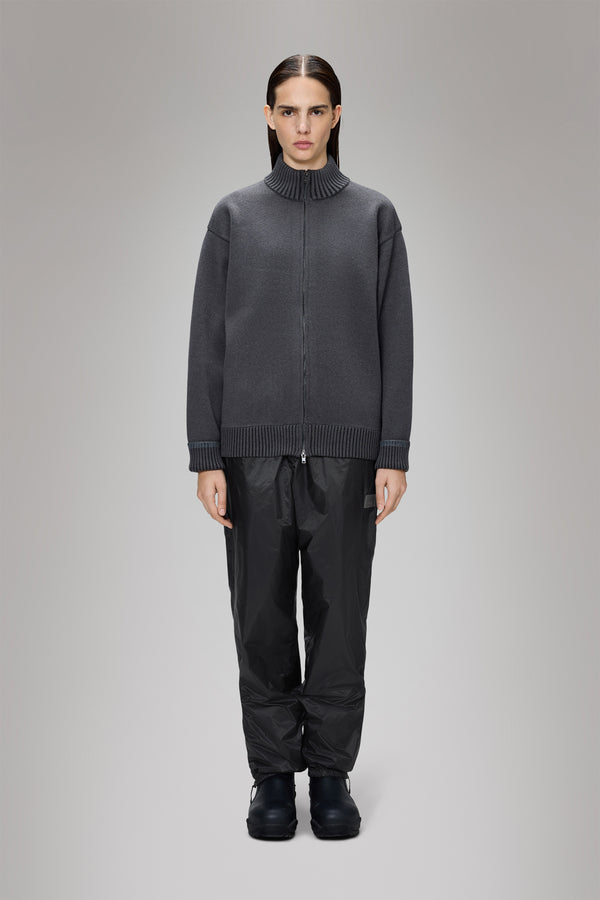 rains Sowa Knit Zip Cardigan Grey/Black