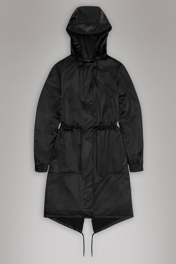 Rains String W Parka Black Grain