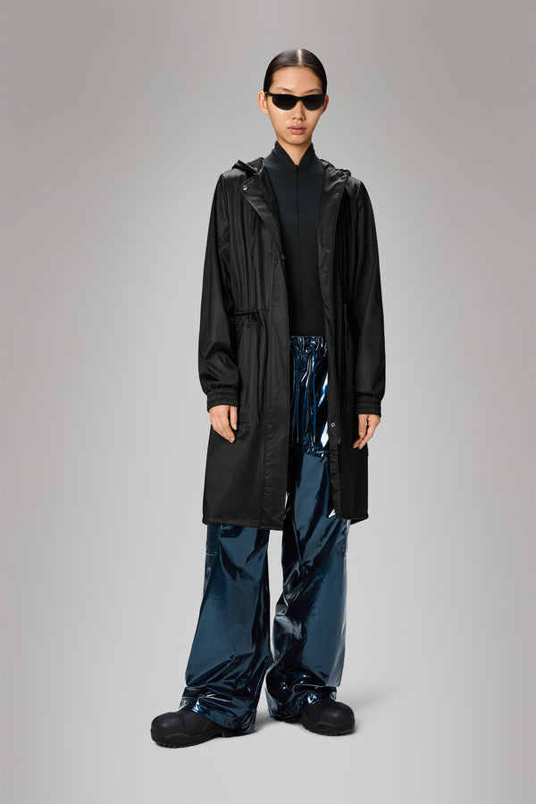 Rains String W Parka Black Grain