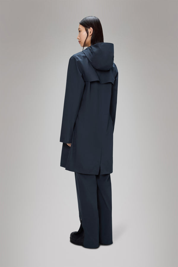 Rains Suva Hardshell Long W Jacket Navy