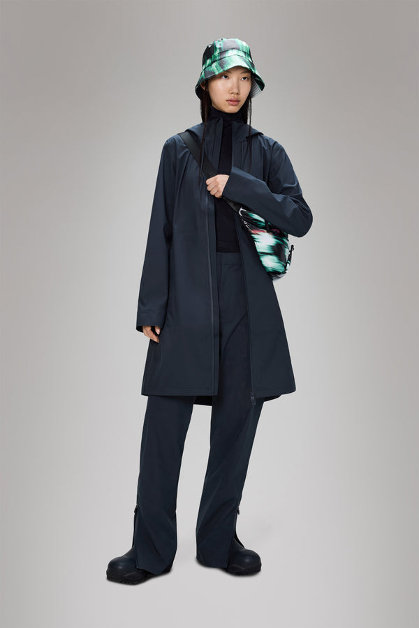 Rains Suva Hardshell Long W Jacket Navy