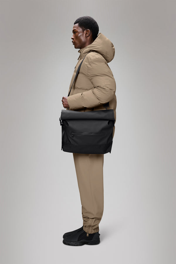 Rains Trail Rolltop Messenger Bag Black