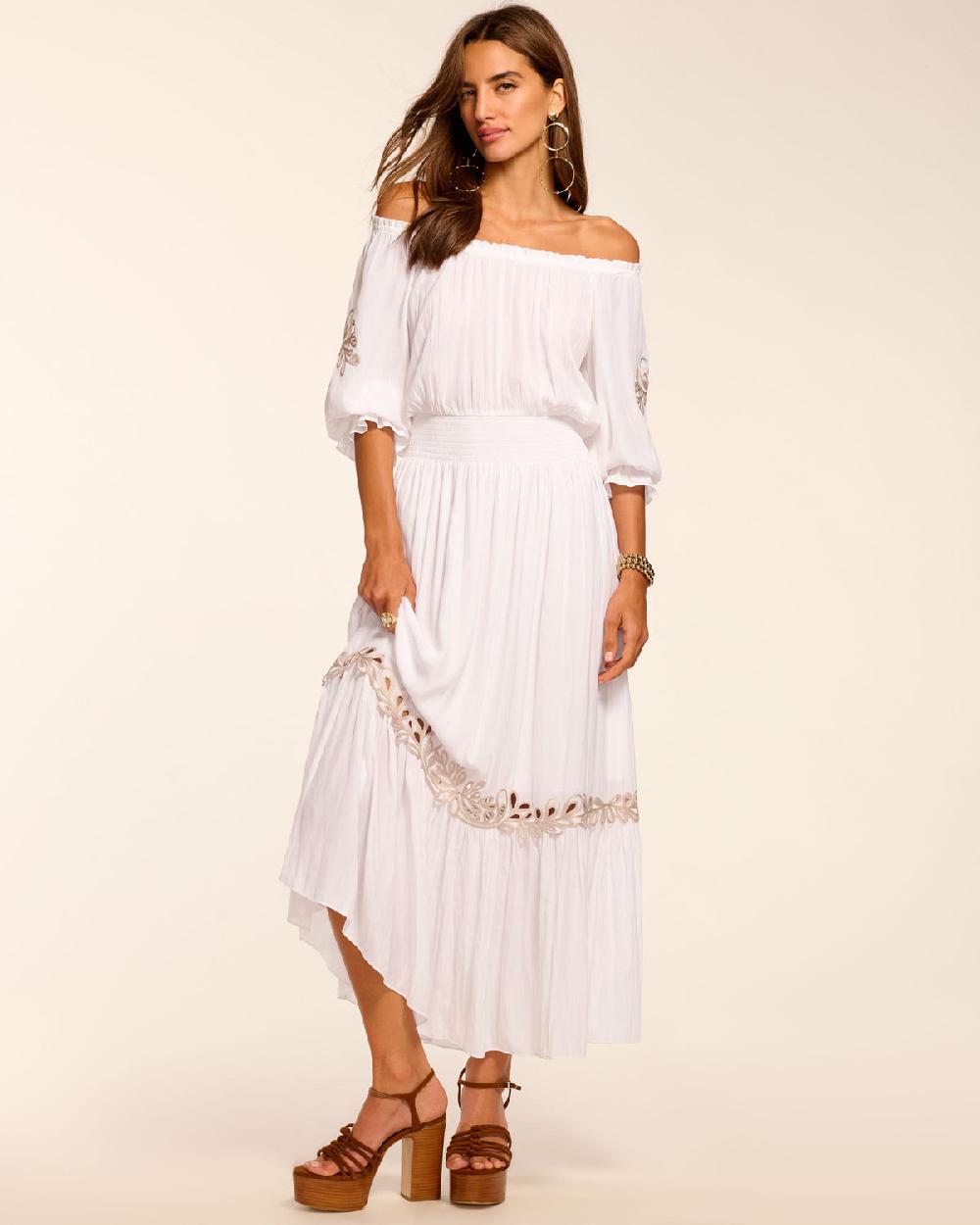 ramy brook Alex Smocked Off-The-Shoulder Maxi Dress