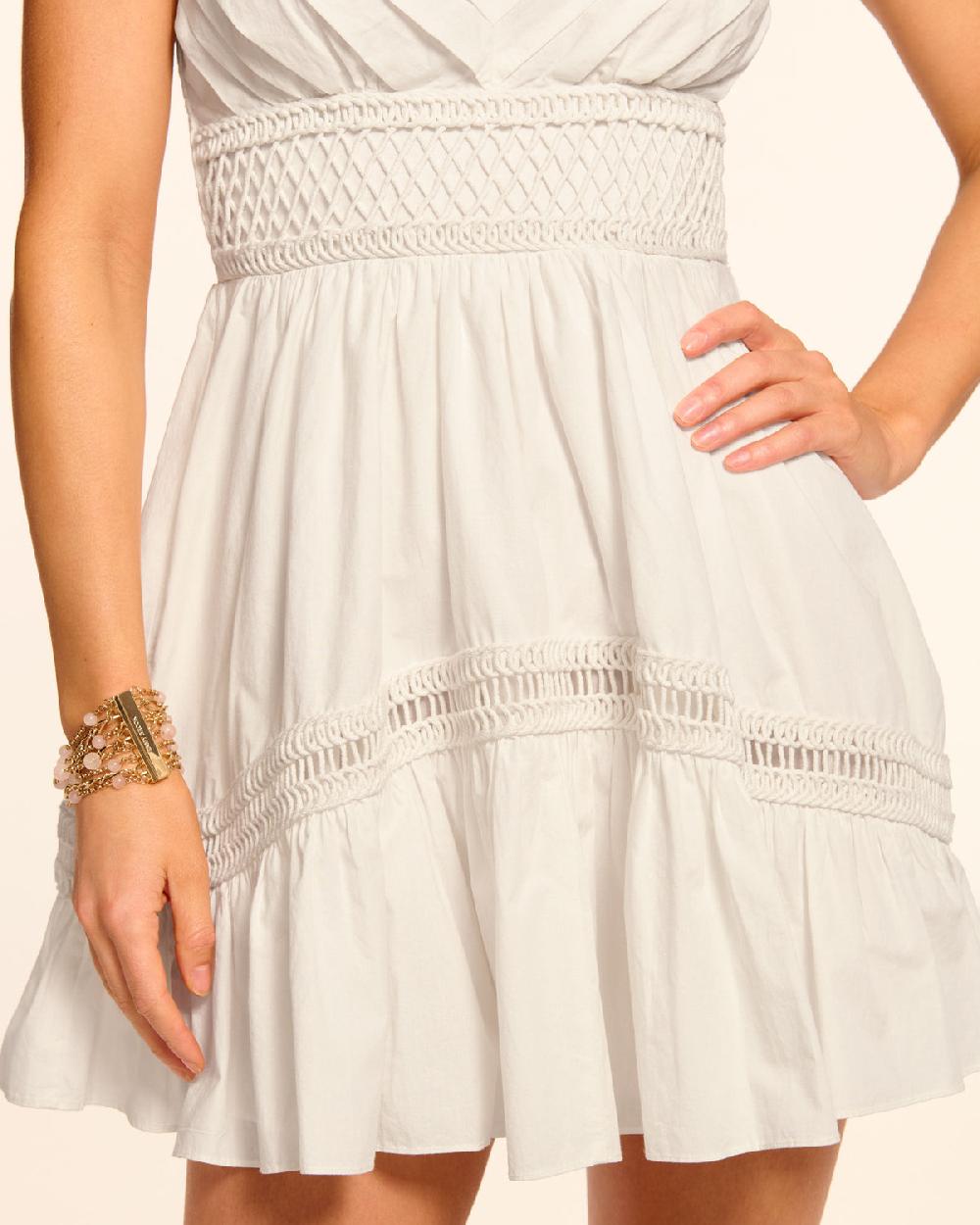 Ramy Brook Amara Cotton Poplin Embellished Mini Dress