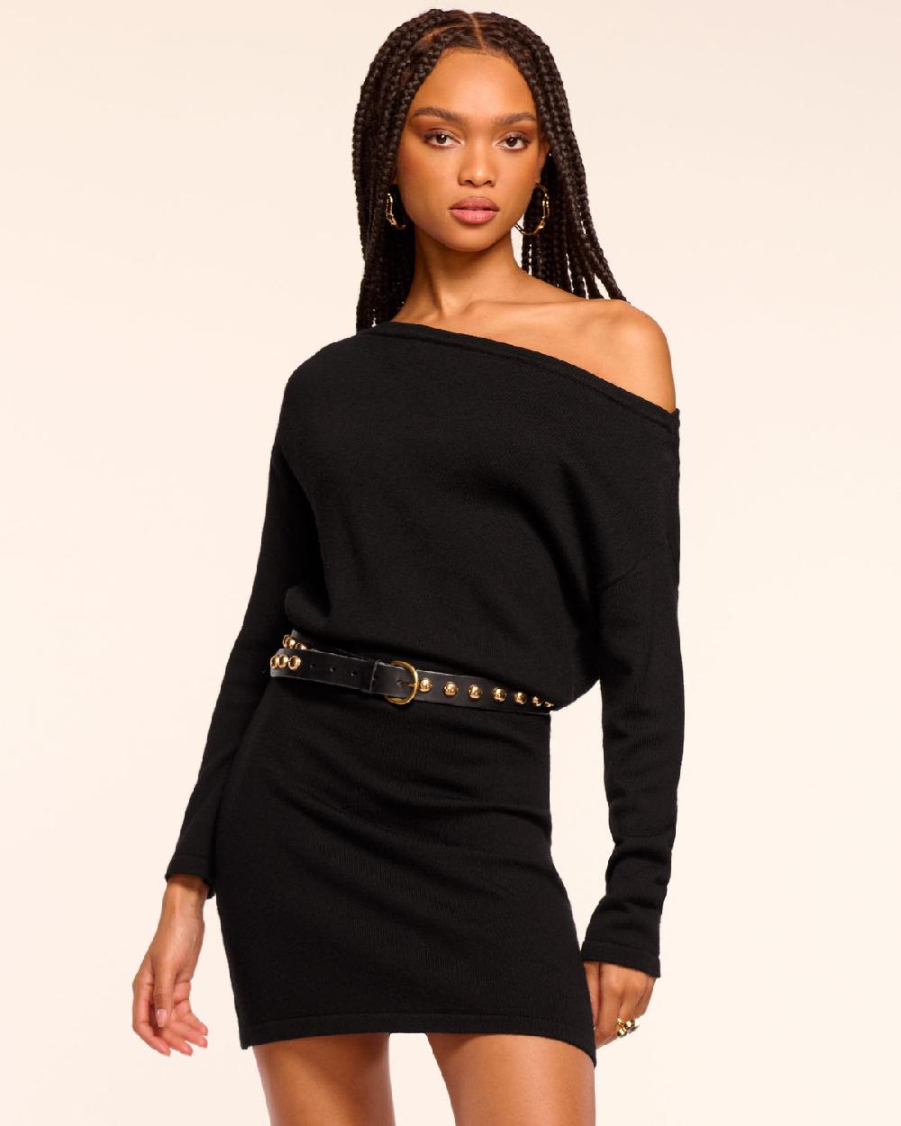 ramy brook Chance Merino Off-The-Shoulder Mini Dress