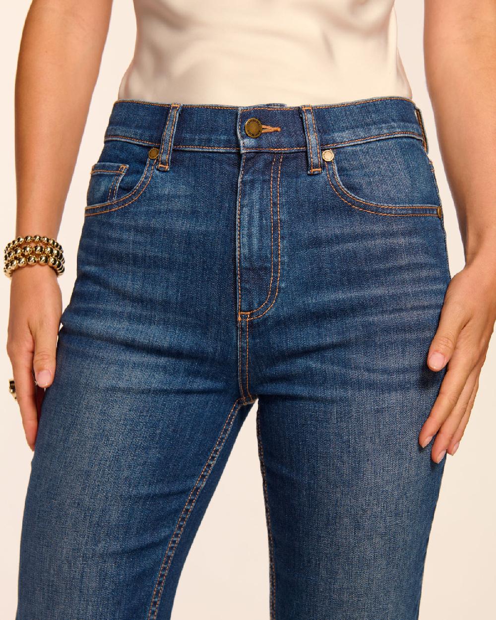 Ramy Brook Claudia 5-Pocket High-Rise Straight Leg Jean