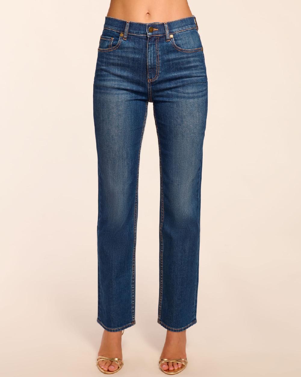 ramy brook Claudia 5-Pocket High-Rise Straight Leg Jean