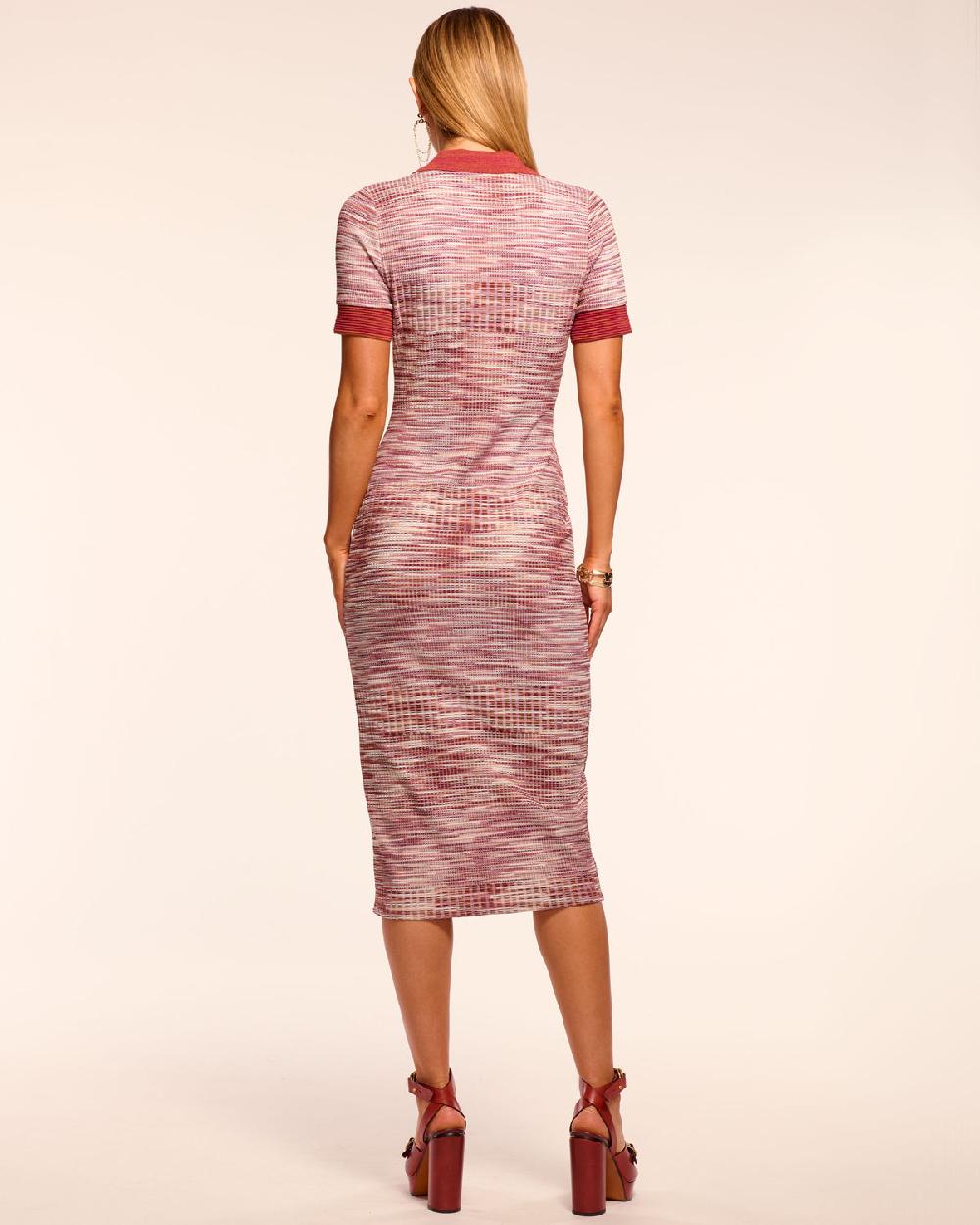 Ramy Brook Elijah Space Dye Knit Short Sleeve Midi Dress