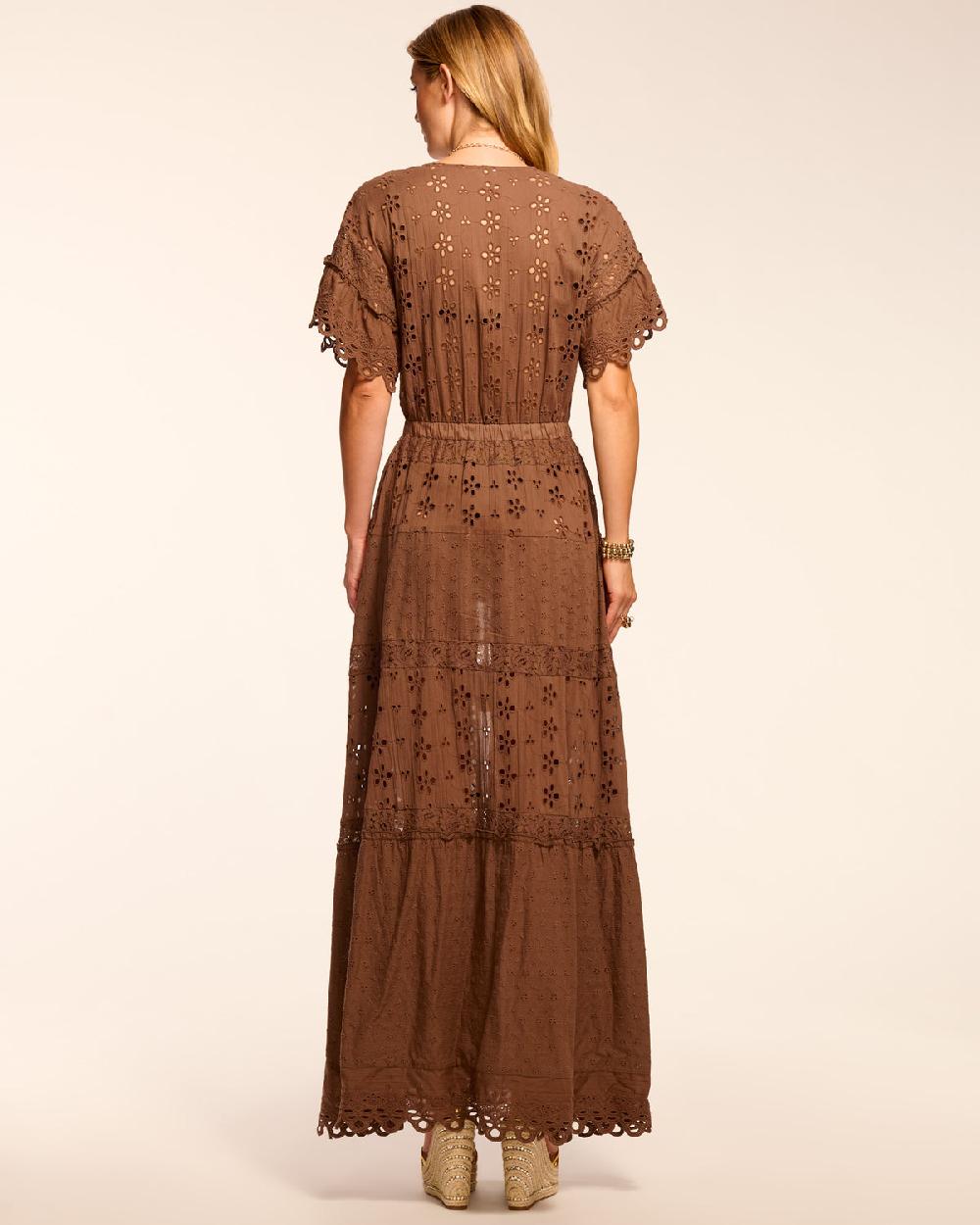 Ramy Brook Janis Cotton Eyelet Tie Front Coverup Maxi Dress