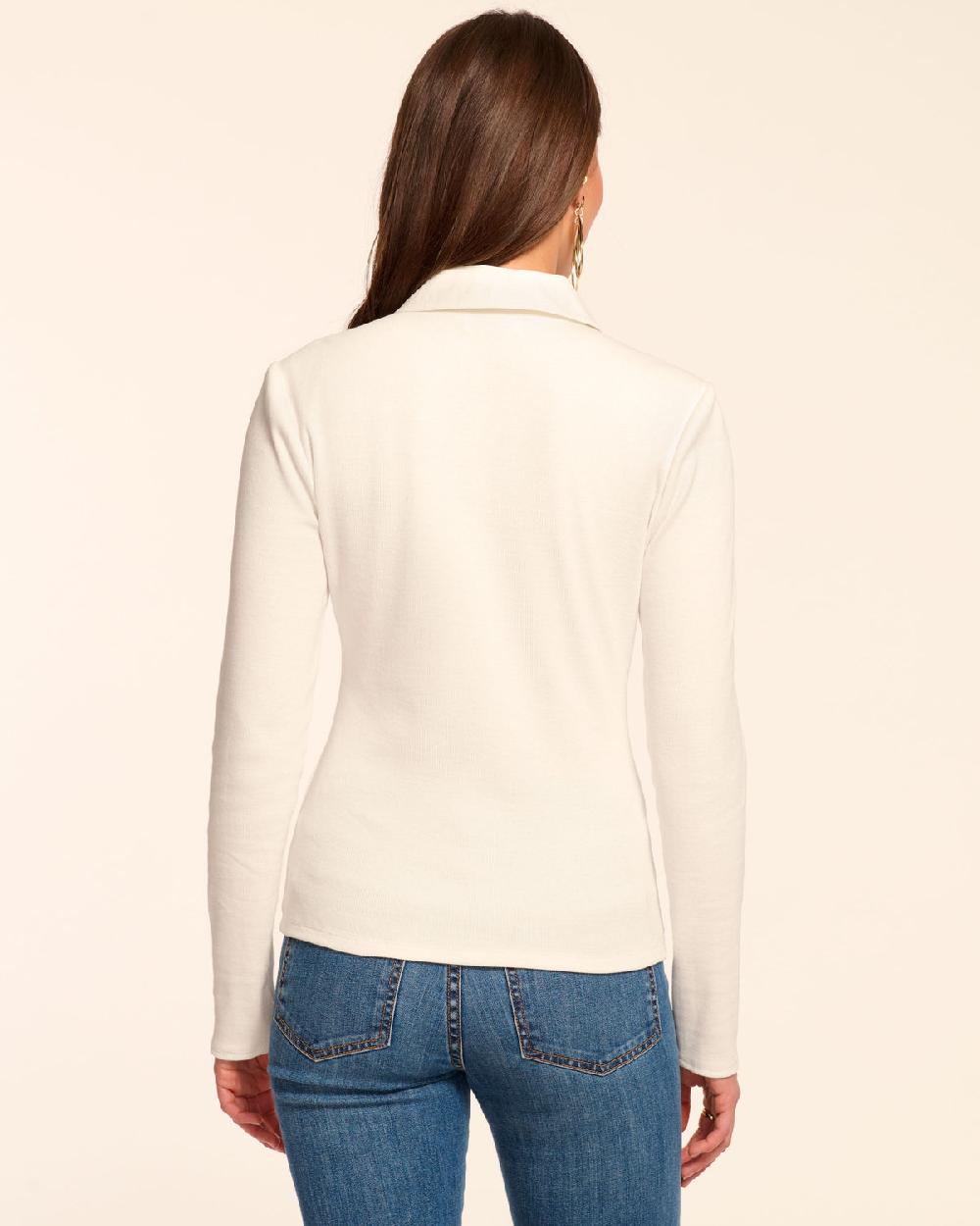 Ramy Brook Laurenza Cotton Knit Combo Long Sleeve Top