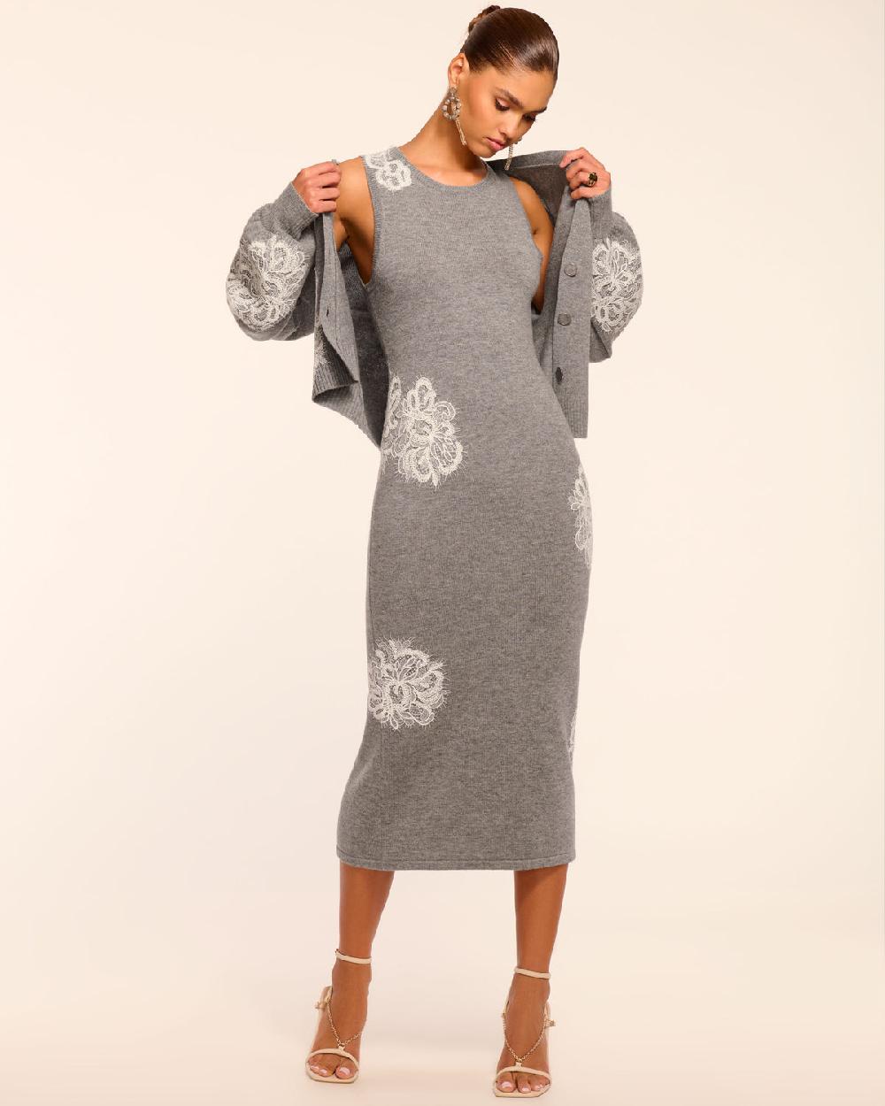 Ramy Brook Luciana Wool Embellished Sweater Midi Dress