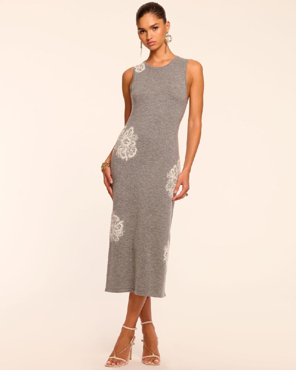 ramy brook Luciana Wool Embellished Sweater Midi Dress