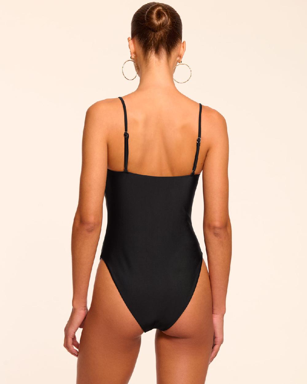 Ramy Brook Monique Embellished Ruched One Piece Swimsuit