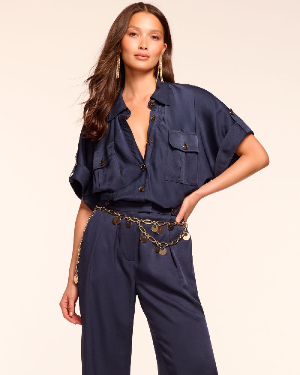 Ramy Brook Nathan Button Down Short Sleeve Jumpsuit