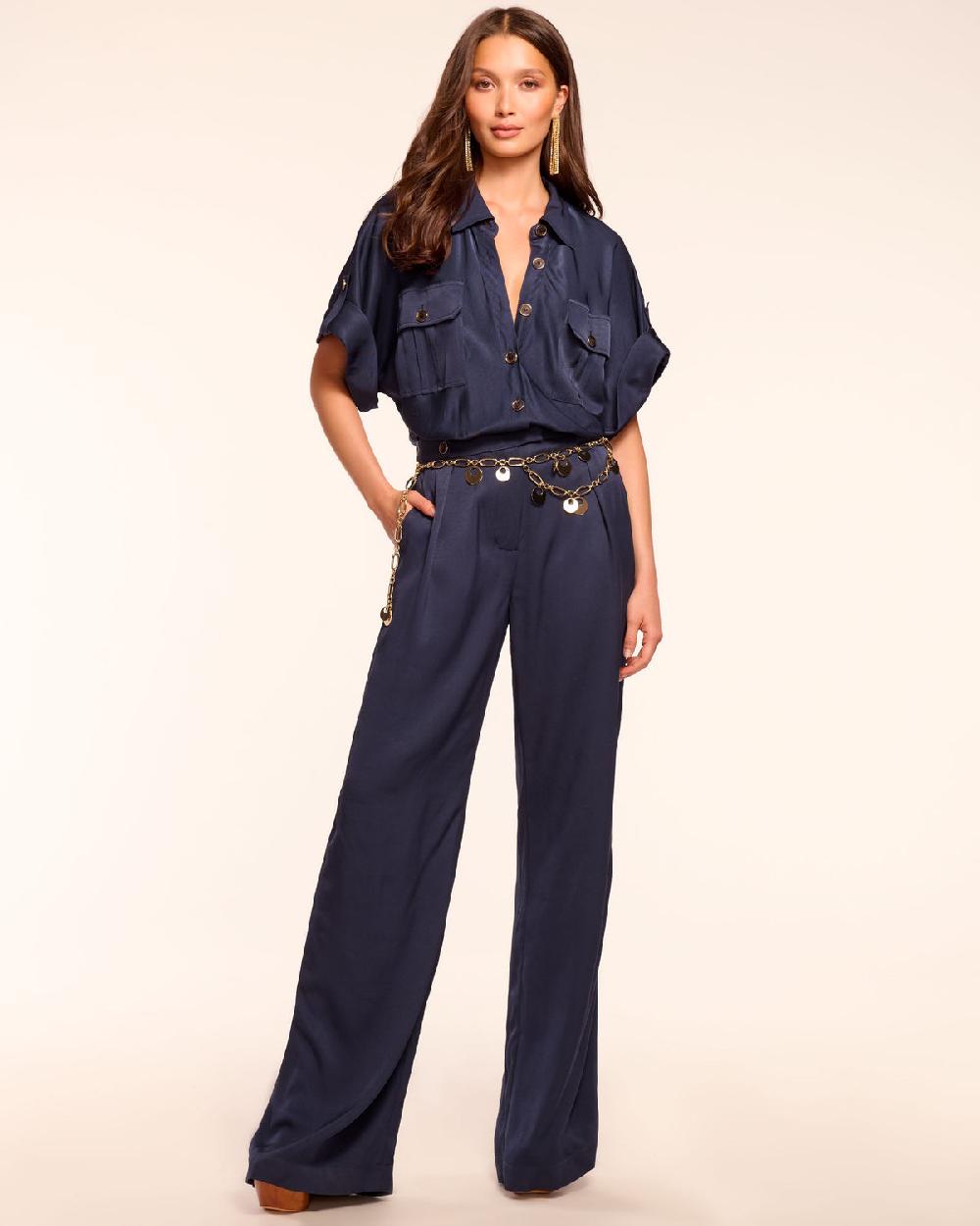 ramy brook Nathan Button Down Short Sleeve Jumpsuit