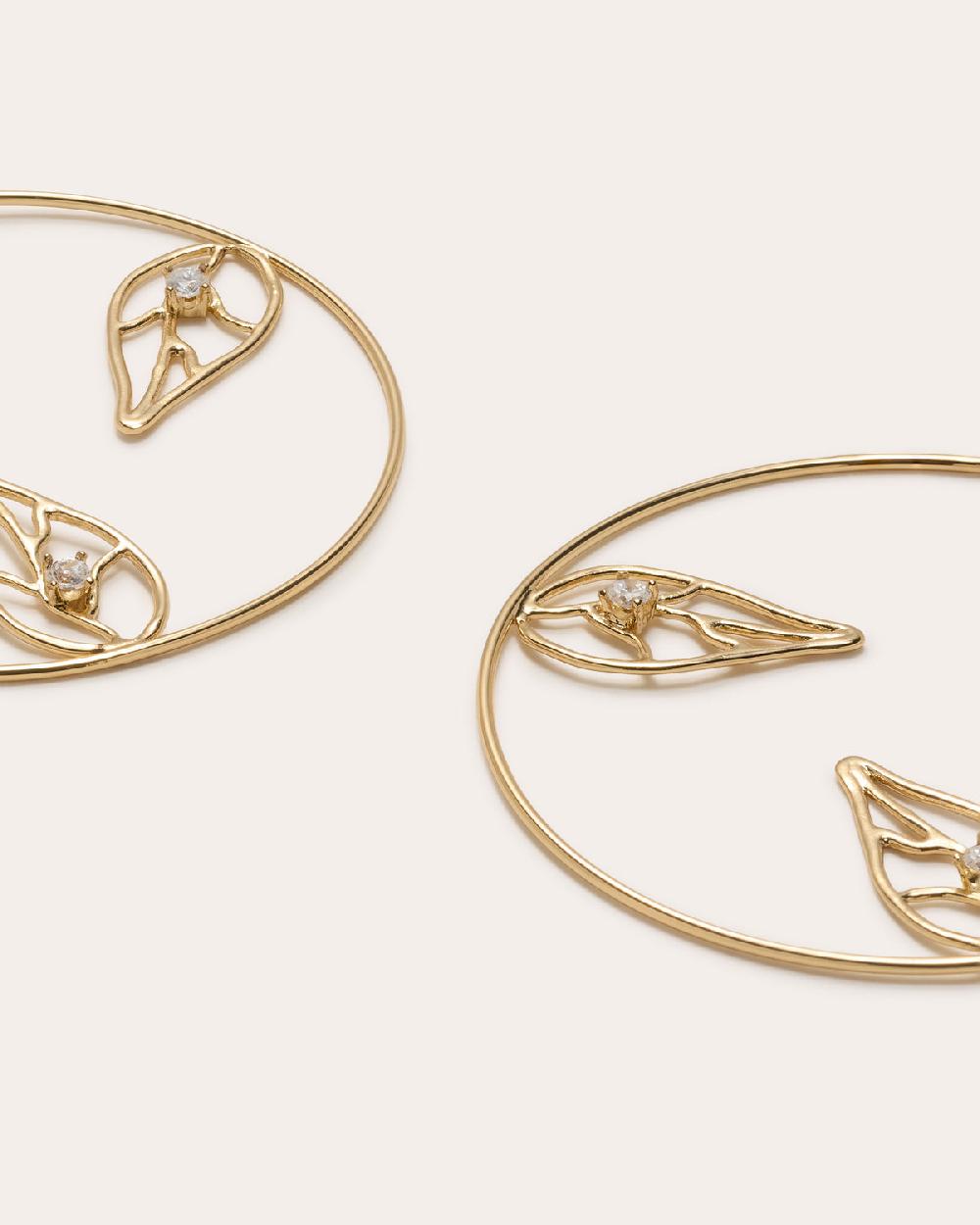 Ramy Brook Abrie Leaf Hoop Earrings