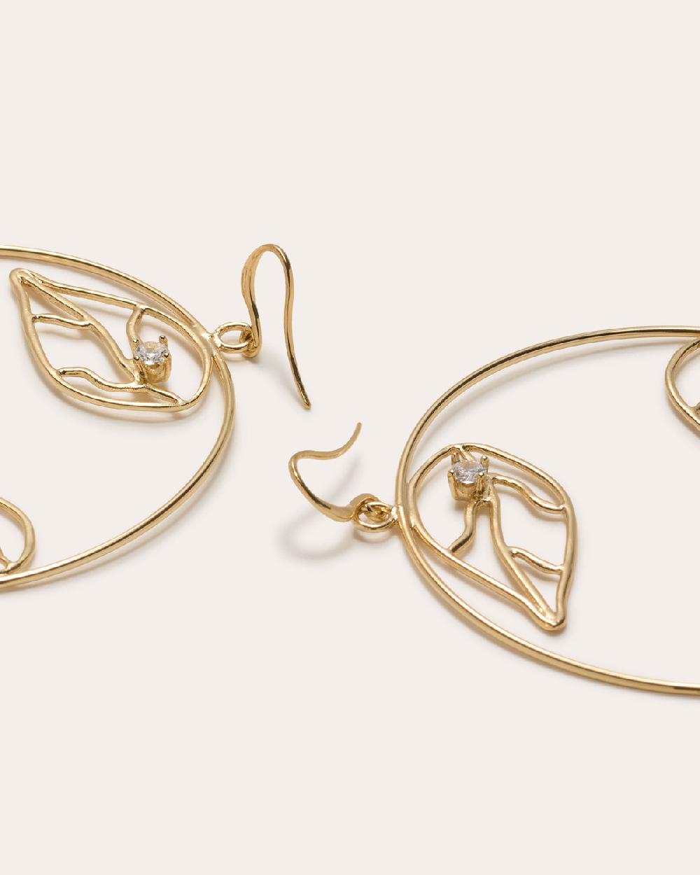 Ramy Brook Abrie Leaf Hoop Earrings