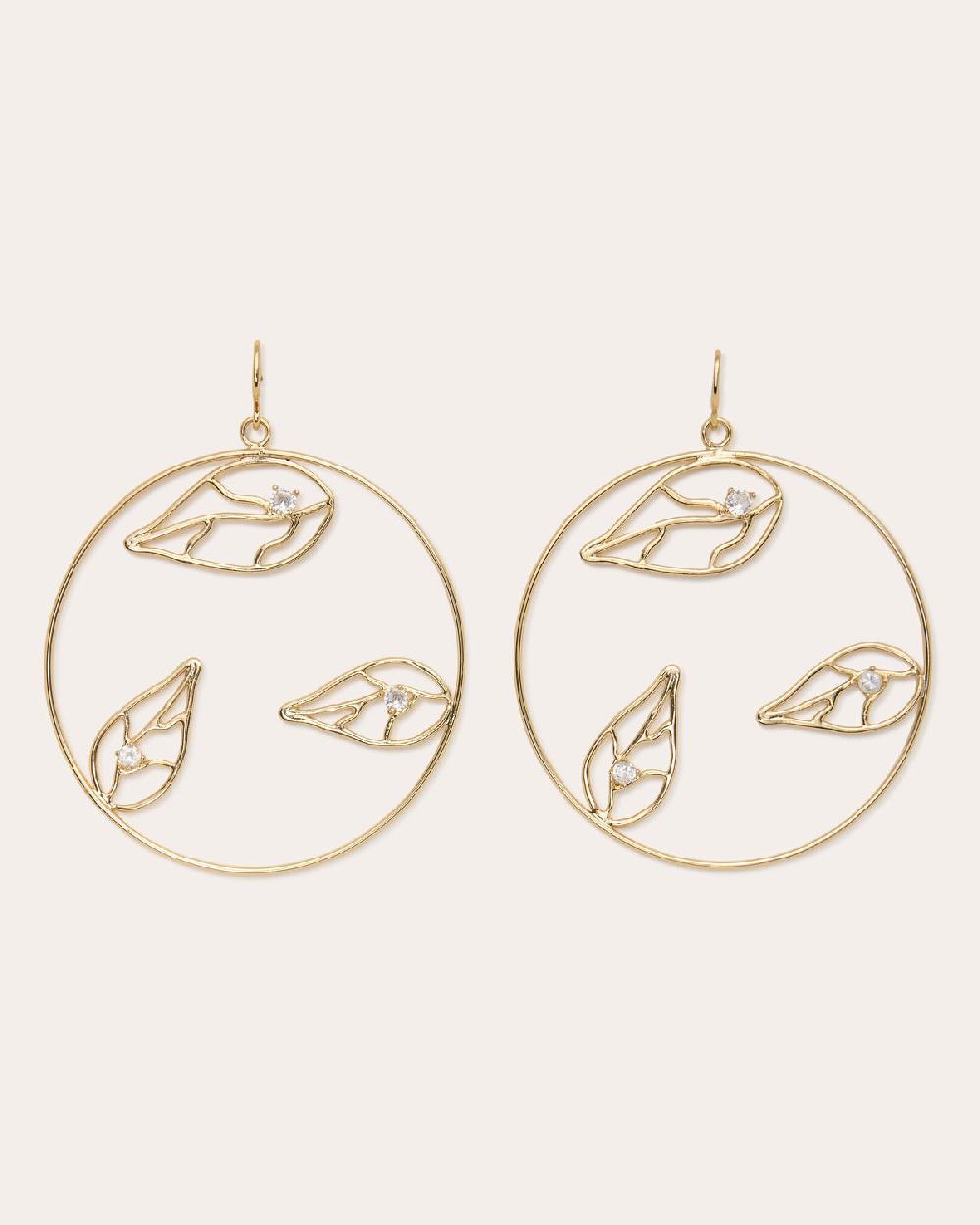 ramy brook Abrie Leaf Hoop Earrings