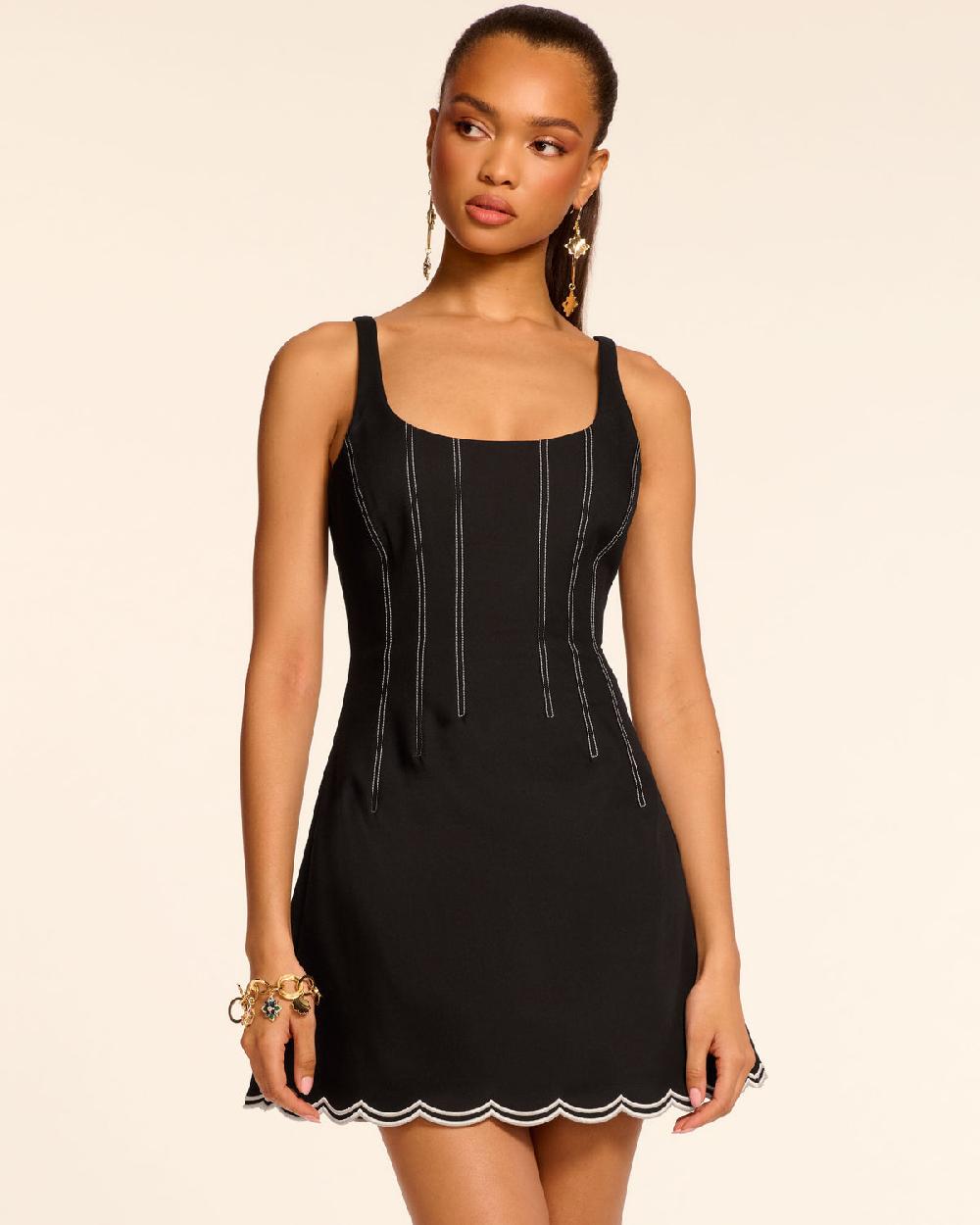 ramy brook Adriana Sleeveless Scalloped Mini Dress