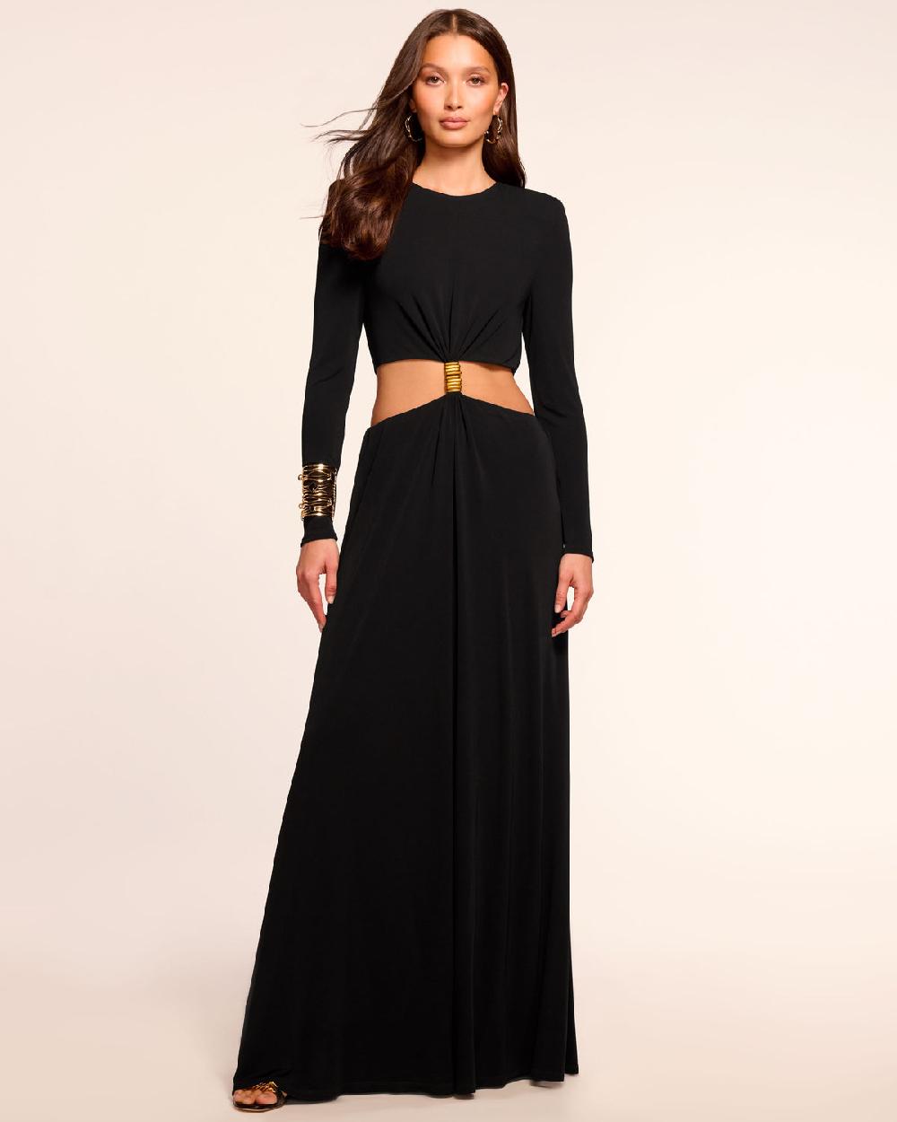 ramy brook Anny Long Sleeve Cutout Gown