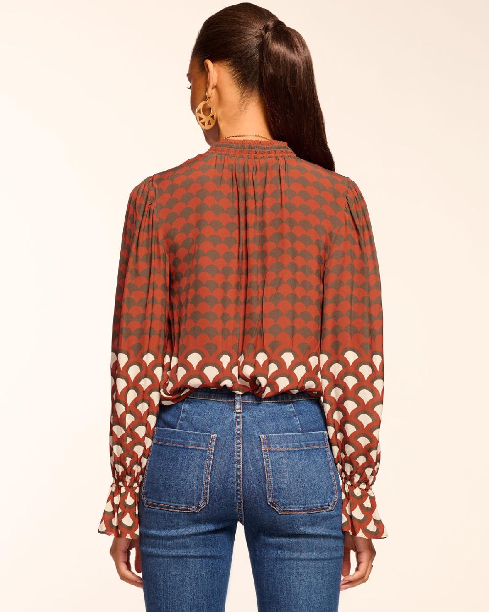 Ramy Brook Berona V-Neck Long Sleeve Blouse