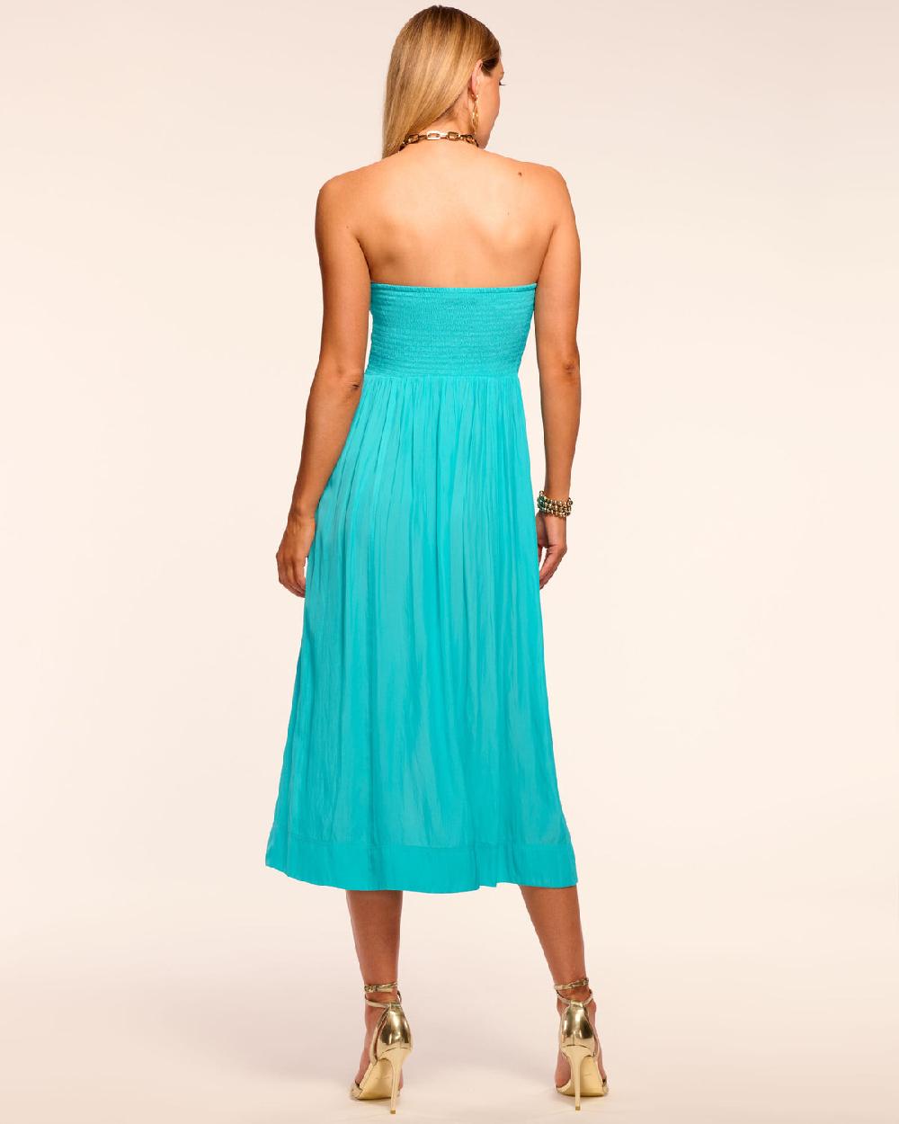 Ramy Brook Blair Strapless Smocked Midi Dress