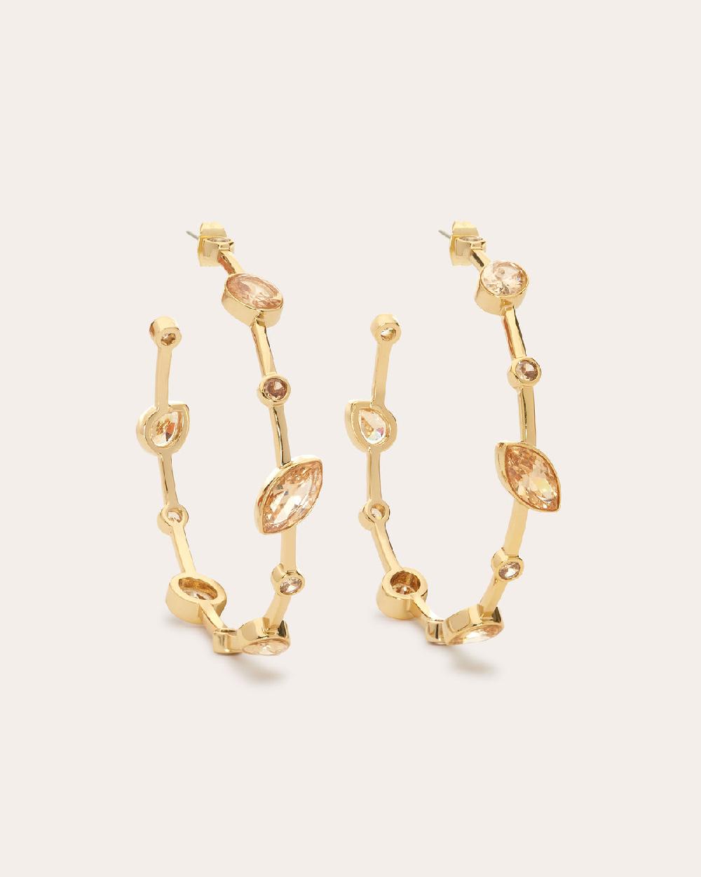 ramy brook Camile Gemstone Hoop Earrings