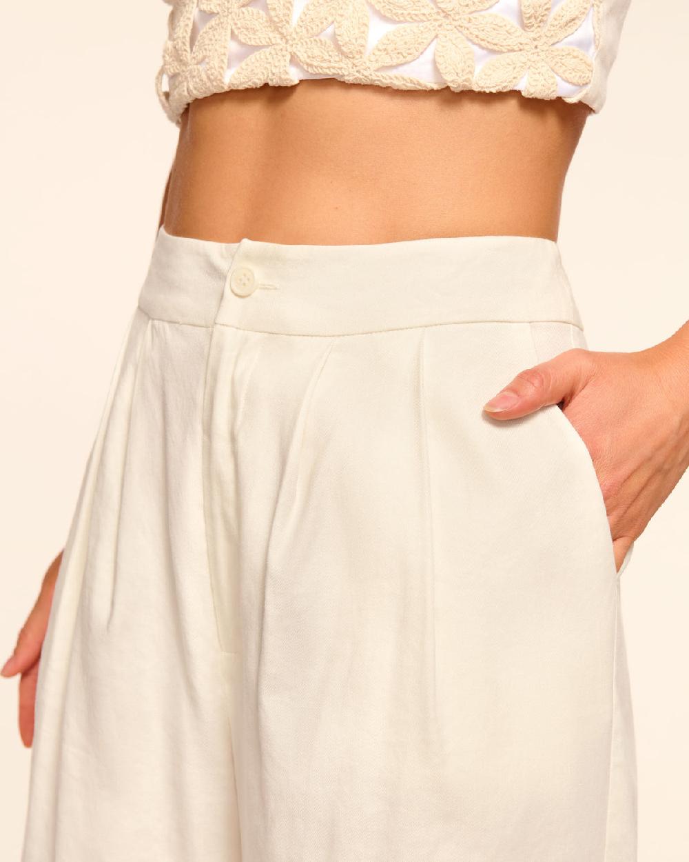 Ramy Brook Carly Pleated Linen Pant