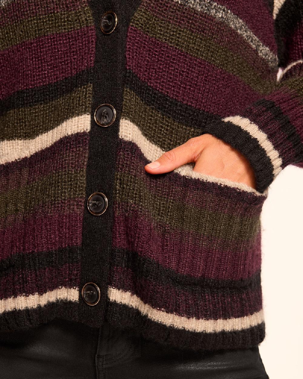 Ramy Brook Caroline Striped Cardigan Sweater