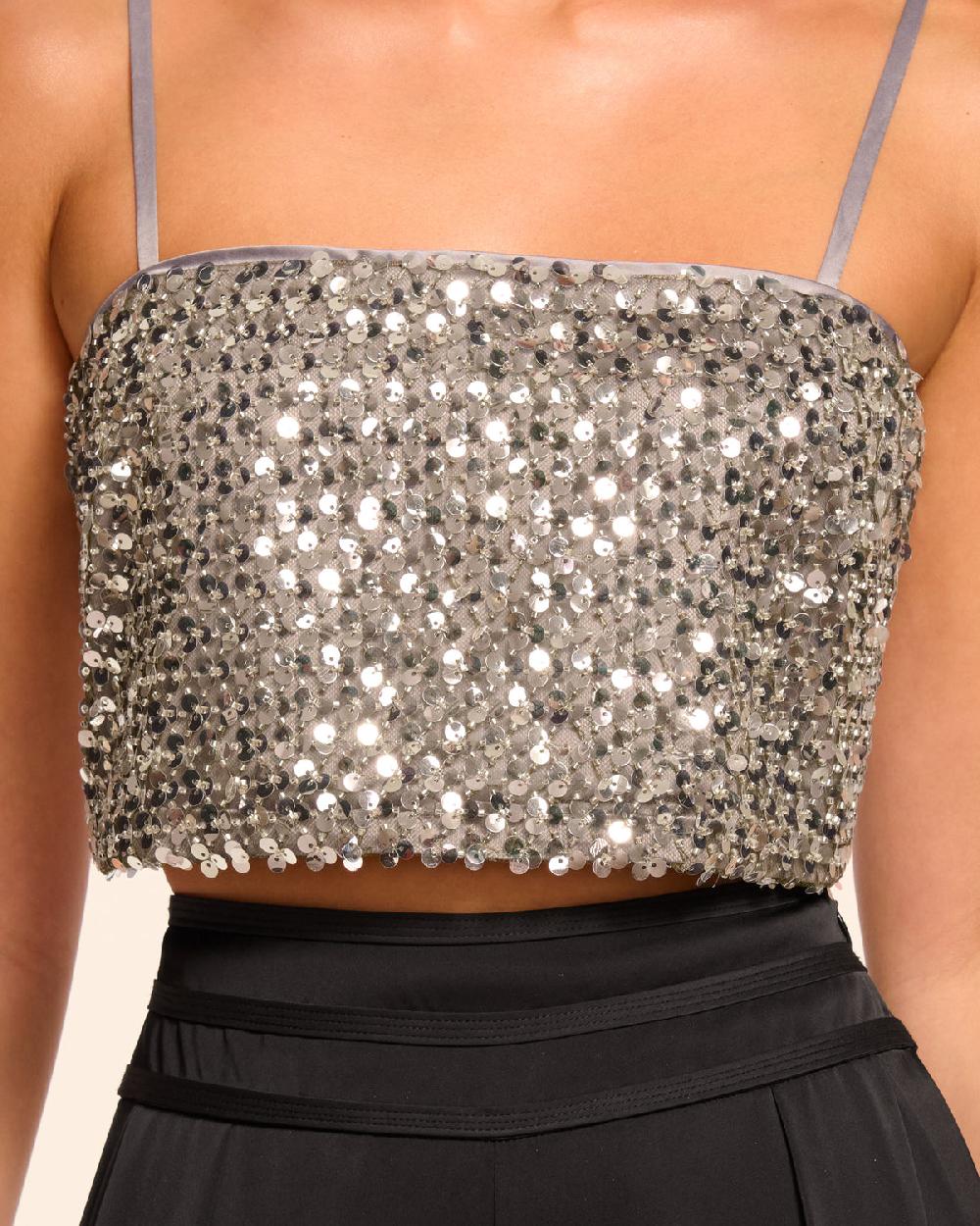 Ramy Brook Cassandra Sequin Crop Top