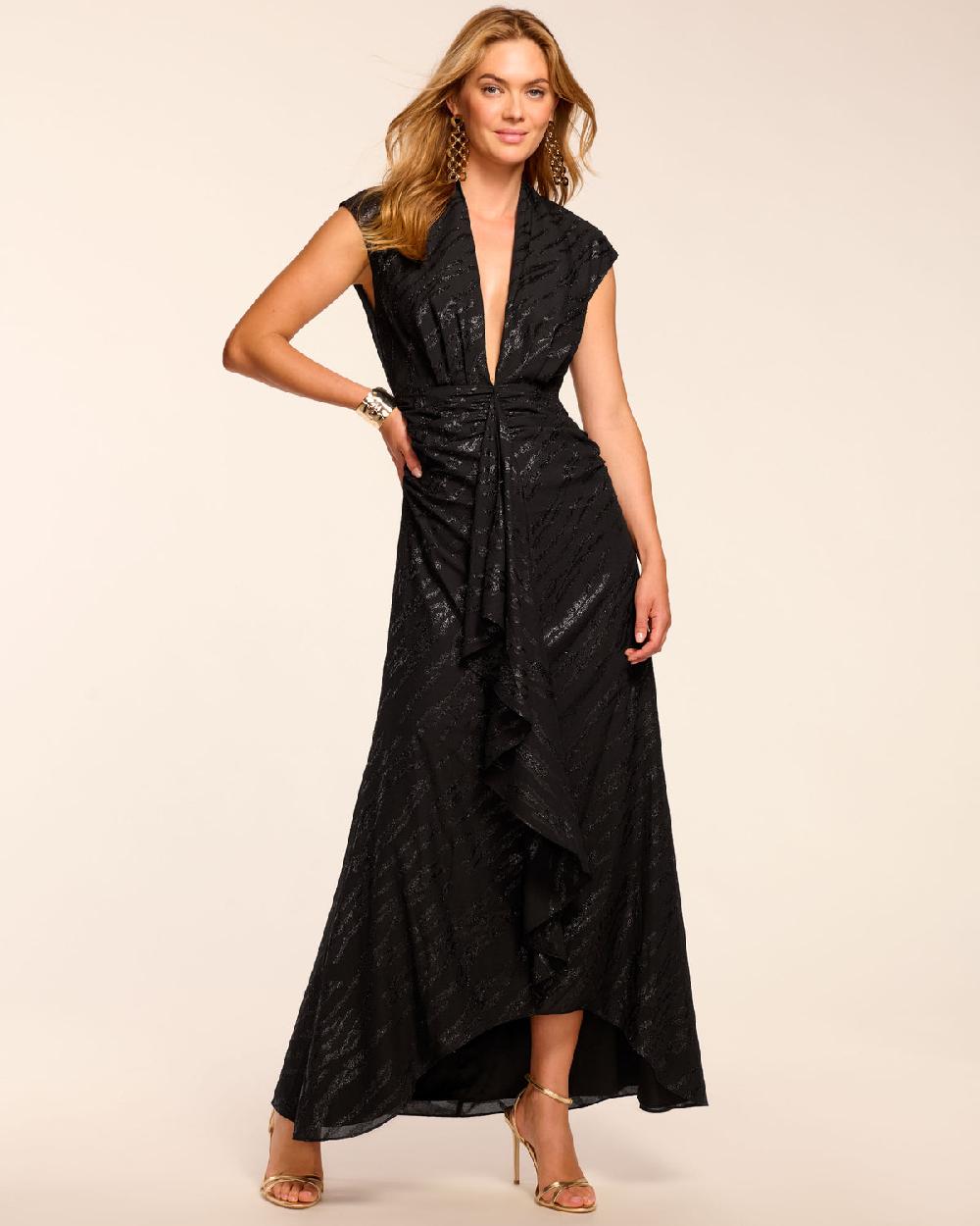 ramy brook Catrin Lurex Plunging Gown