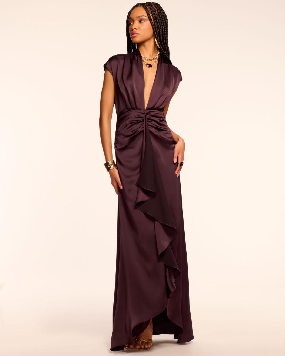 ramy brook Catrin Plunging Draped Gown